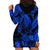 Personalised Polynesian Hoodie Dress Tribal Honu Turtle with Hibiscus Blue Version LT14 - Polynesian Pride