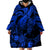 Personalised Polynesian Wearable Blanket Hoodie Tribal Honu Turtle with Hibiscus Blue Version LT14 - Polynesian Pride