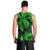 Personalised Polynesian Men Tank Top Tribal Honu Turtle with Hibiscus Green Version LT14 - Polynesian Pride