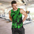 Personalised Polynesian Men Tank Top Tribal Honu Turtle with Hibiscus Green Version LT14 - Polynesian Pride