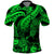 Custom Polynesian Polo Shirt Tribal Honu Turtle with Hibiscus Green Version LT14 Green - Polynesian Pride