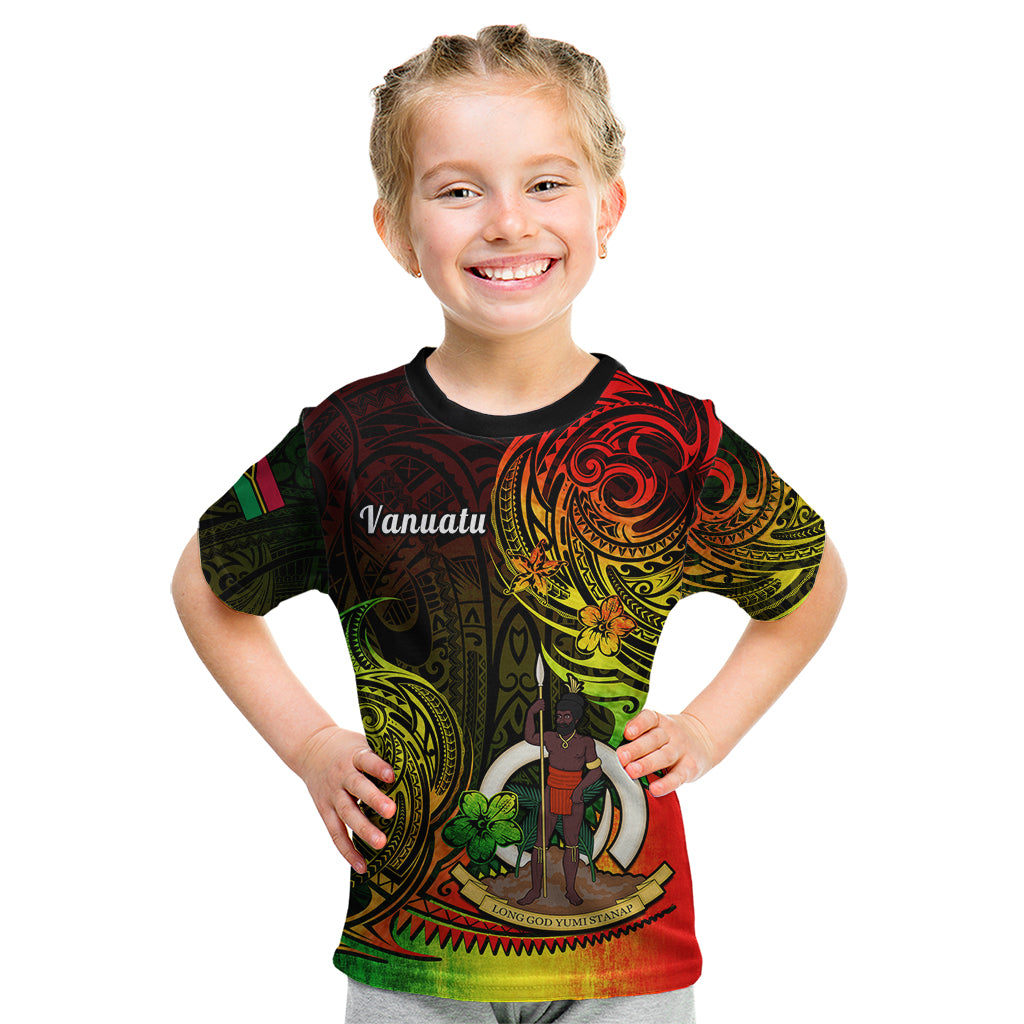 Personalised Vanuatu Kid T Shirt Reggae Polynesia Long God Yumi Stanap LT14 Reggae - Polynesian Pride
