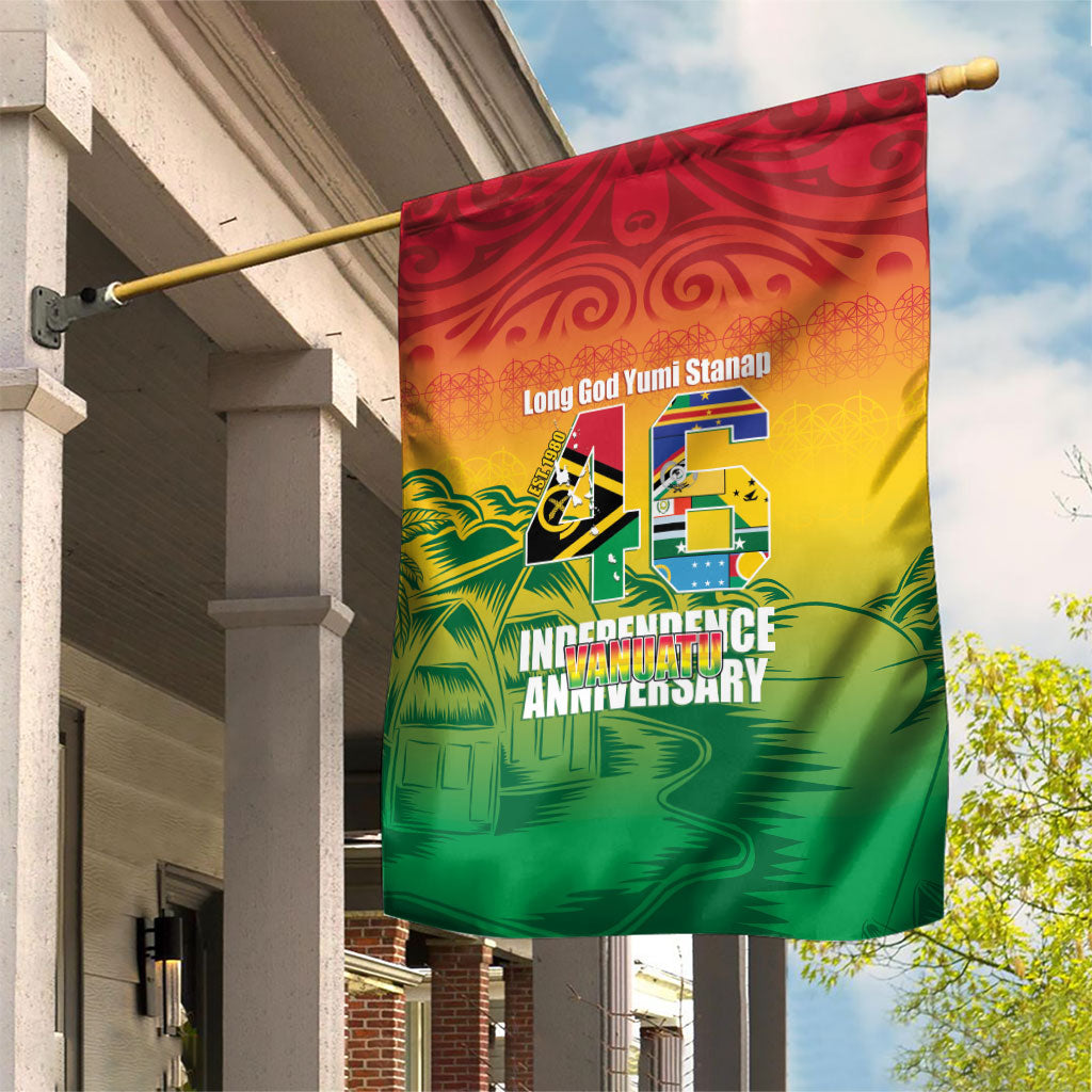 Vanuatu Indipendens Dei Garden Flag Yumi 46th Independence Anniversary LT14 House Flag Reggae - Polynesian Pride