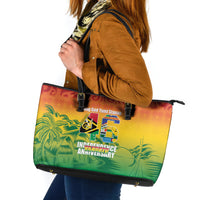 Vanuatu Indipendens Dei Leather Tote Bag Yumi 46th Independence Anniversary LT14 Reggae - Polynesian Pride