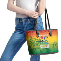 Vanuatu Indipendens Dei Leather Tote Bag Yumi 46th Independence Anniversary LT14 - Polynesian Pride