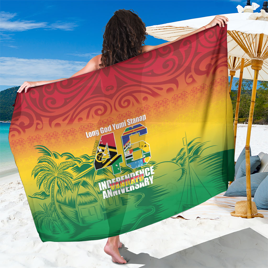 Vanuatu Indipendens Dei Sarong Yumi 46th Independence Anniversary LT14 One Size 44 x 66 inches Reggae - Polynesian Pride