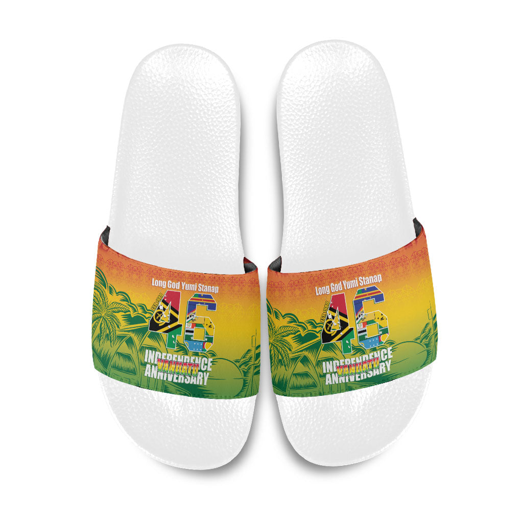Vanuatu Indipendens Dei Slide Sandals Yumi 46th Independence Anniversary LT14 Reggae - Polynesian Pride