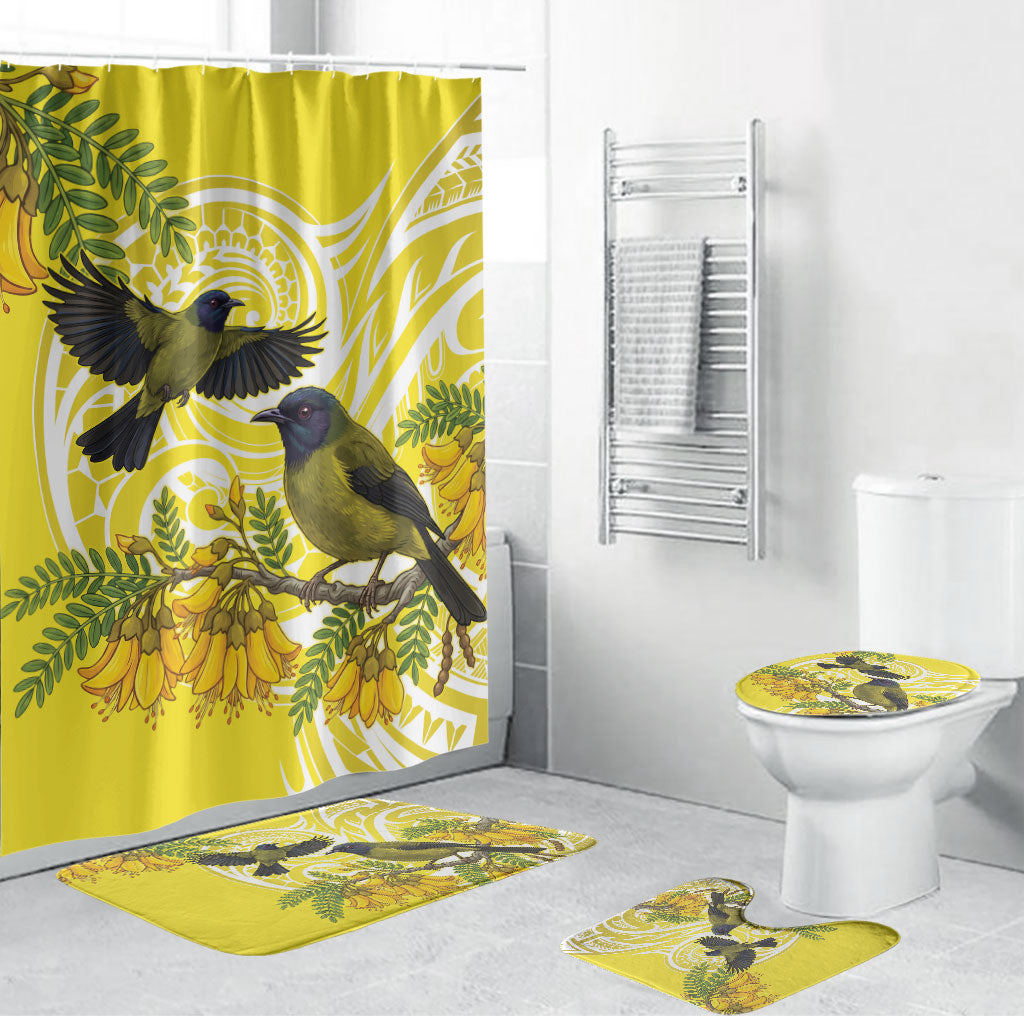 Bellbird New Zealand Bathroom Set Korimako Kowhai Maori Pattern LT14 Bathroom Set (4 pcs) Yellow - Polynesian Pride