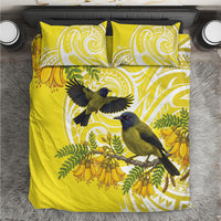 Bellbird New Zealand Bedding Set Korimako Kowhai Maori Pattern LT14 Yellow - Polynesian Pride