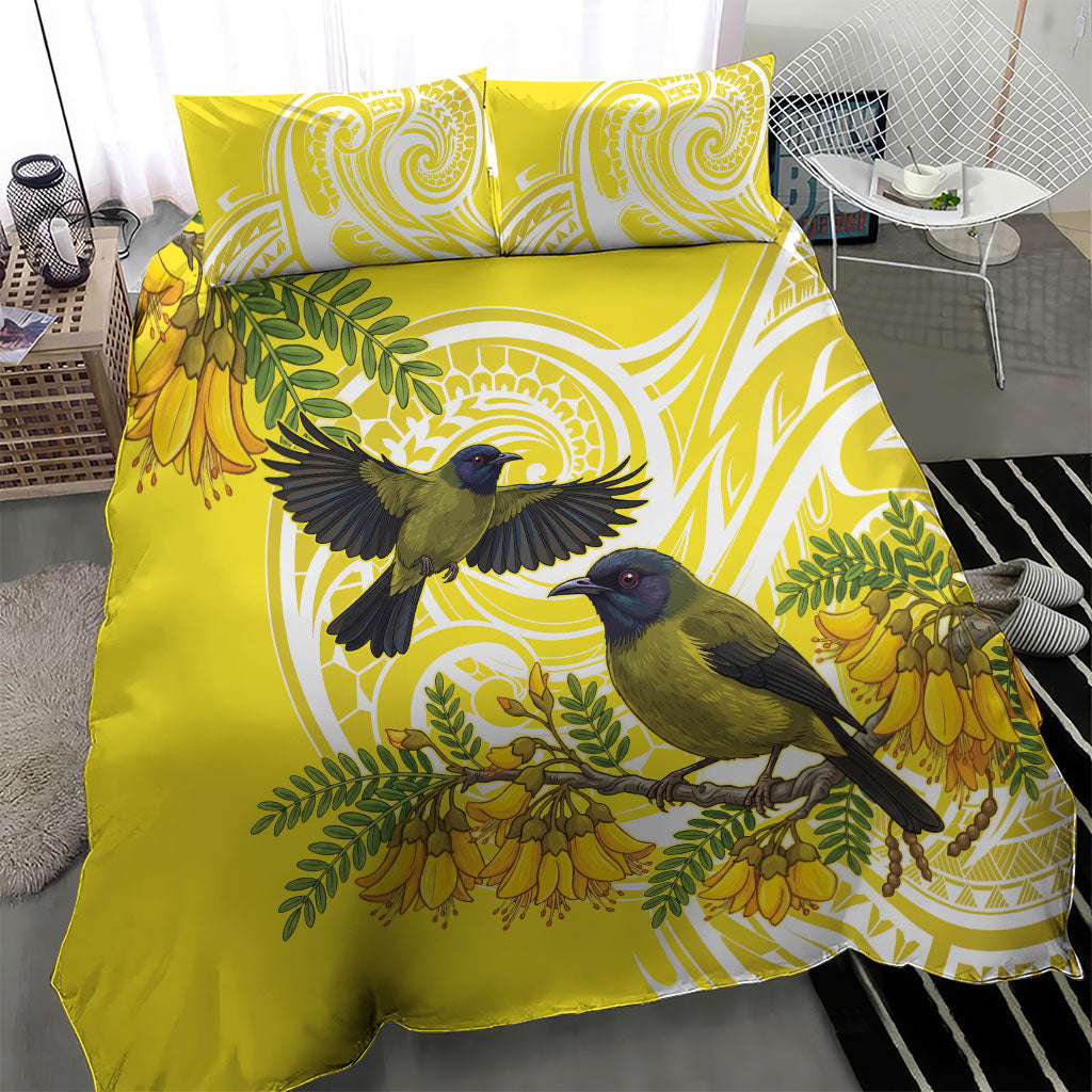 Bellbird New Zealand Bedding Set Korimako Kowhai Maori Pattern LT14 - Polynesian Pride
