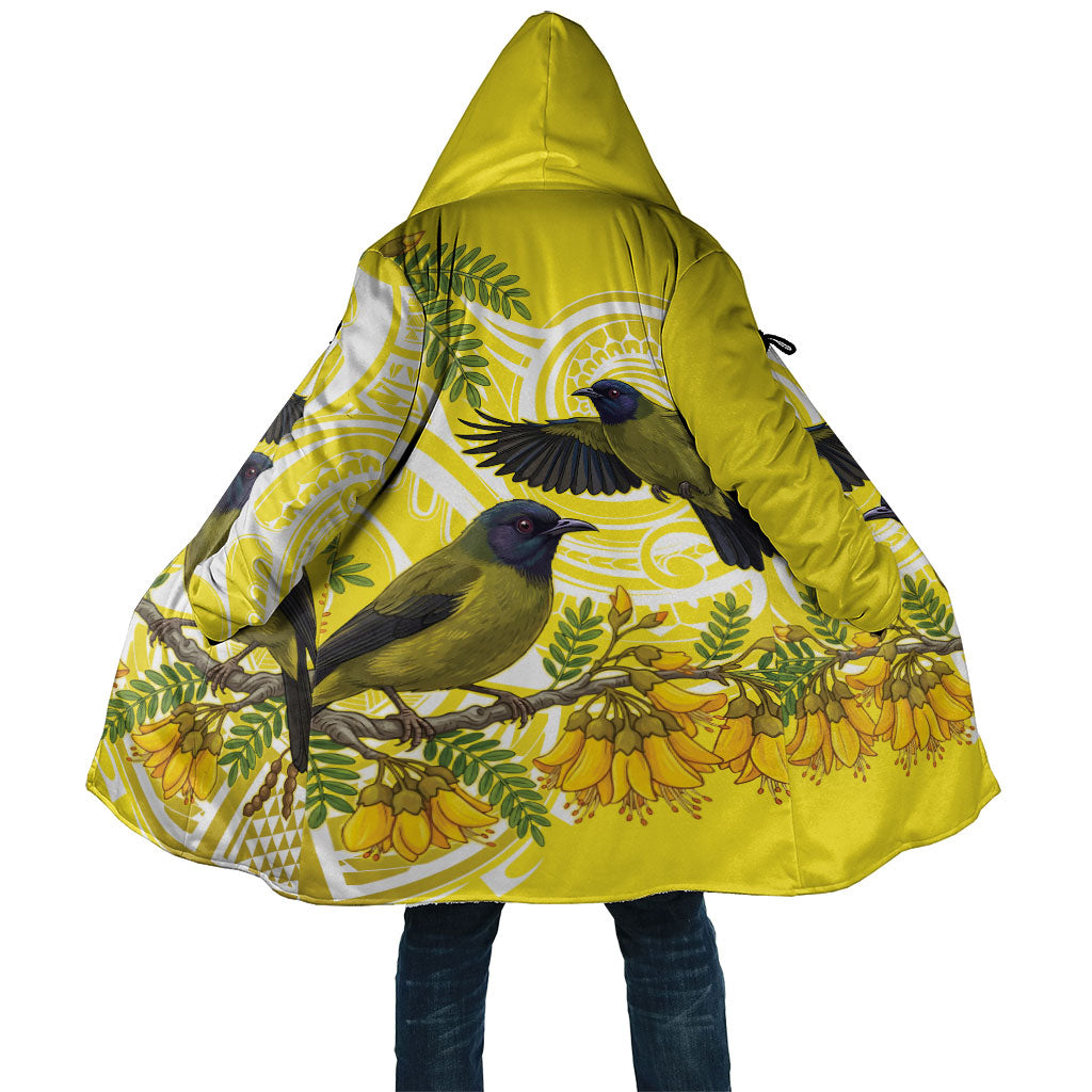Bellbird New Zealand Cloak Korimako Kowhai Maori Pattern LT14 Unisex Yellow - Polynesian Pride