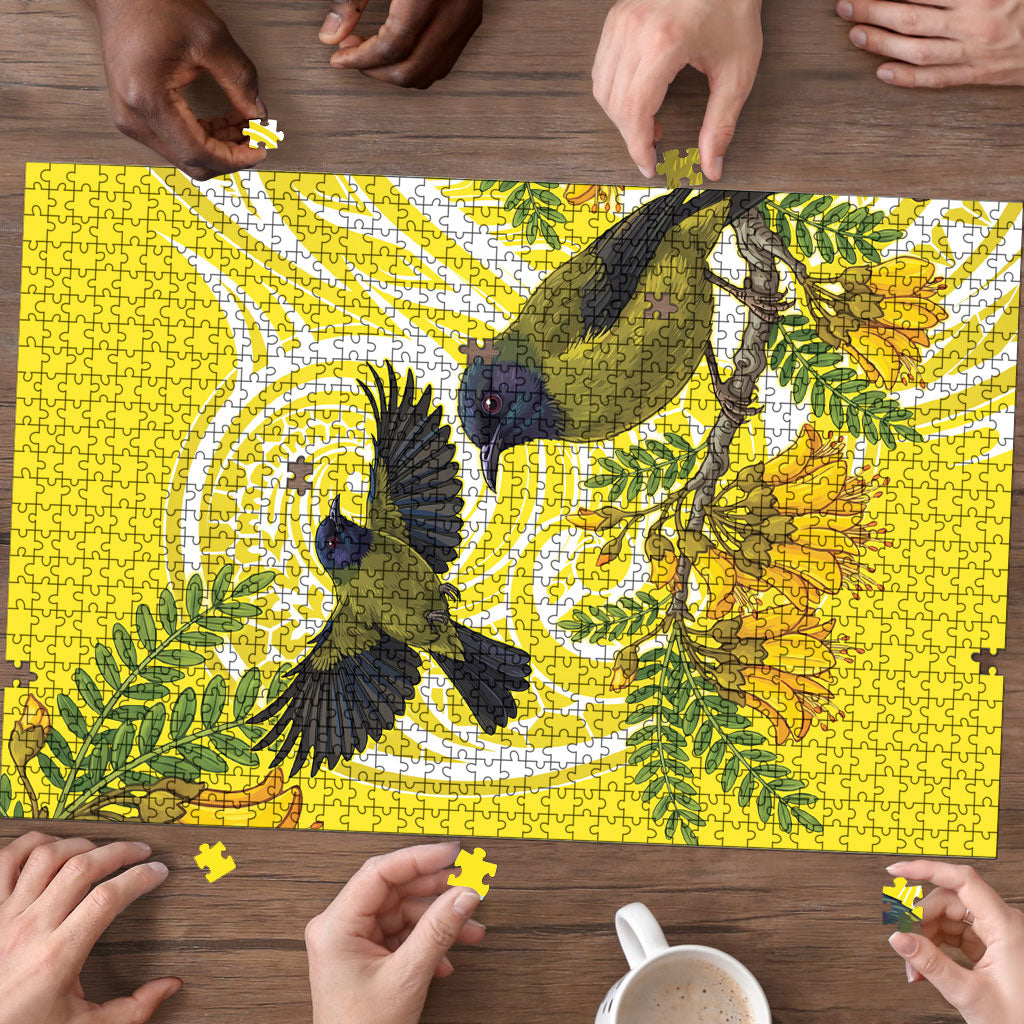 Bellbird New Zealand Puzzle Korimako Kowhai Maori Pattern LT14 - Polynesian Pride
