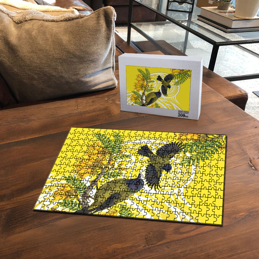 Bellbird New Zealand Puzzle Korimako Kowhai Maori Pattern LT14 - Polynesian Pride