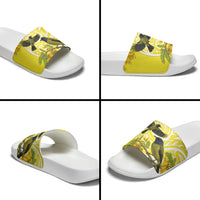 Bellbird New Zealand Slide Sandals Korimako Kowhai Maori Pattern LT14 - Polynesian Pride