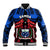 Samoa Baseball Jacket Heritage Festival Samoan Tattoo With Ula Fala Kava Bowl LT14 Unisex Blue - Polynesian Pride