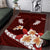 Oxblood Polynesia Area Rug Tribal Pattern Tropical Frangipani