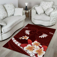 Oxblood Polynesia Area Rug Tribal Pattern Tropical Frangipani LT14 - Polynesian Pride