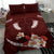 Oxblood Polynesia Bedding Set Tribal Pattern Tropical Frangipani