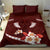 Oxblood Polynesia Bedding Set Tribal Pattern Tropical Frangipani