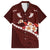 Oxblood Polynesia Family Matching Puletasi and Hawaiian Shirt Tribal Pattern Tropical Frangipani