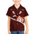 Oxblood Polynesia Family Matching Puletasi and Hawaiian Shirt Tribal Pattern Tropical Frangipani