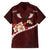 Oxblood Polynesia Family Matching Short Sleeve Bodycon Dress and Hawaiian Shirt Tribal Pattern Tropical Frangipani