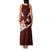 Oxblood Polynesia Family Matching Tank Maxi Dress and Hawaiian Shirt Tribal Pattern Tropical Frangipani