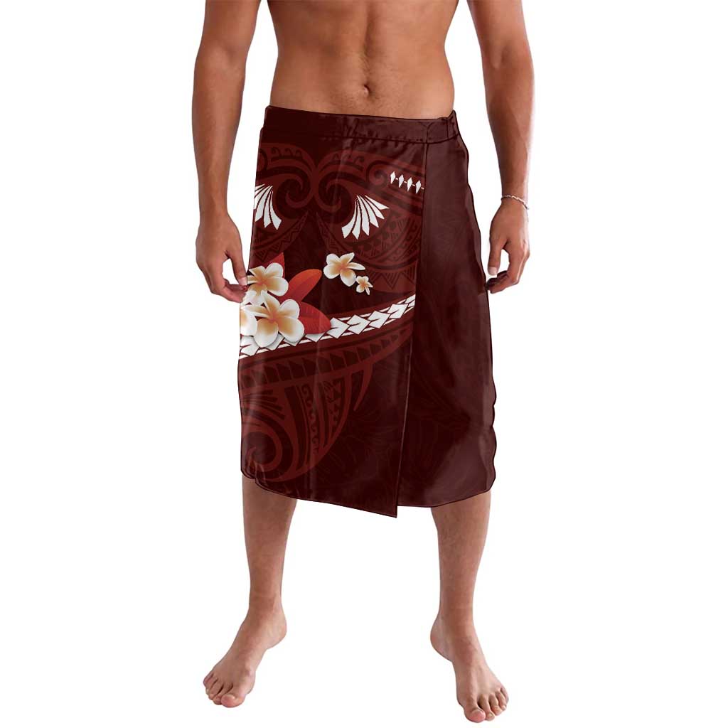 Oxblood Polynesia Lavalava Tribal Pattern Tropical Frangipani