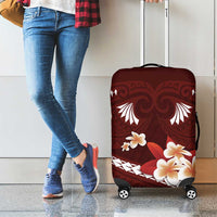 Oxblood Polynesia Luggage Cover Tribal Pattern Tropical Frangipani LT14 - Polynesian Pride