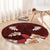 Oxblood Polynesia Round Carpet Tribal Pattern Tropical Frangipani