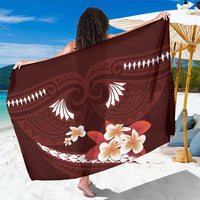 Oxblood Polynesia Sarong Tribal Pattern Tropical Frangipani LT14 One Size 44 x 66 inches Oxblood - Polynesian Pride