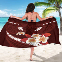 Oxblood Polynesia Sarong Tribal Pattern Tropical Frangipani LT14 - Polynesian Pride