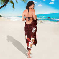 Oxblood Polynesia Sarong Tribal Pattern Tropical Frangipani LT14 - Polynesian Pride