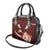 Oxblood Polynesia Shoulder Handbag Tribal Pattern Tropical Frangipani