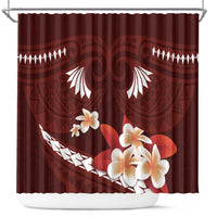 Oxblood Polynesia Shower Curtain Tribal Pattern Tropical Frangipani LT14 Oxblood - Polynesian Pride