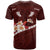 Oxblood Polynesia T Shirt Tribal Pattern Tropical Frangipani