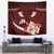 Oxblood Polynesia Tapestry Tribal Pattern Tropical Frangipani