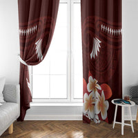 Oxblood Polynesia Window Curtain Tribal Pattern Tropical Frangipani LT14 - Polynesian Pride
