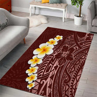 Oxblood Tropical Plumeria With Galaxy Polynesian Art Area Rug LT14 - Polynesian Pride