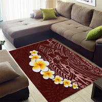 Oxblood Tropical Plumeria With Galaxy Polynesian Art Area Rug LT14 - Polynesian Pride