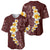 Oxblood Tropical Plumeria With Galaxy Polynesian Art Baseball Jersey