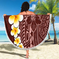 Oxblood Tropical Plumeria With Galaxy Polynesian Art Beach Blanket LT14 - Polynesian Pride