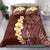 Oxblood Tropical Plumeria With Galaxy Polynesian Art Bedding Set