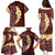 Oxblood Tropical Plumeria With Galaxy Polynesian Art Family Matching Puletasi and Hawaiian Shirt