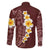 Oxblood Tropical Plumeria With Galaxy Polynesian Art Family Matching Puletasi and Hawaiian Shirt