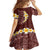 Oxblood Tropical Plumeria With Galaxy Polynesian Art Family Matching Short Sleeve Bodycon Dress and Hawaiian Shirt