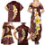 Oxblood Tropical Plumeria With Galaxy Polynesian Art Family Matching Summer Maxi Dress and Hawaiian Shirt