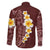 Oxblood Tropical Plumeria With Galaxy Polynesian Art Family Matching Summer Maxi Dress and Hawaiian Shirt