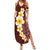 Oxblood Tropical Plumeria With Galaxy Polynesian Art Family Matching Summer Maxi Dress and Hawaiian Shirt