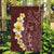 Oxblood Tropical Plumeria With Galaxy Polynesian Art Garden Flag